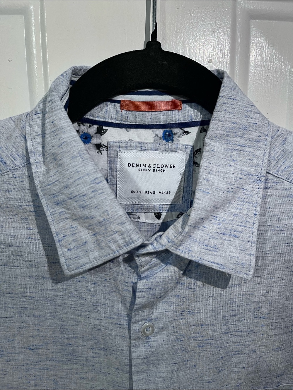 Denim & Flower Light Blue Heathered Men's Button-Down Shirt
